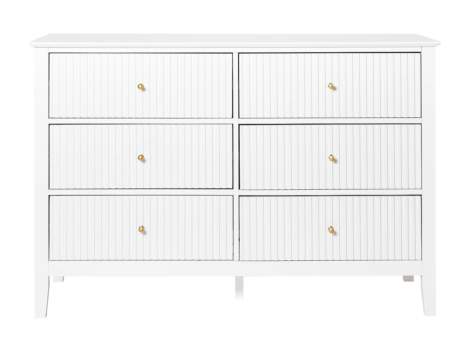 Kommode mit 6 Schubladen ASSISI Holzwerkstoff Weiss