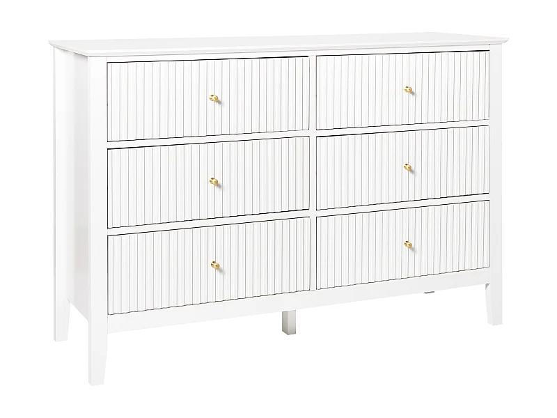Commode à 6 tiroirs ASSISI Blanc