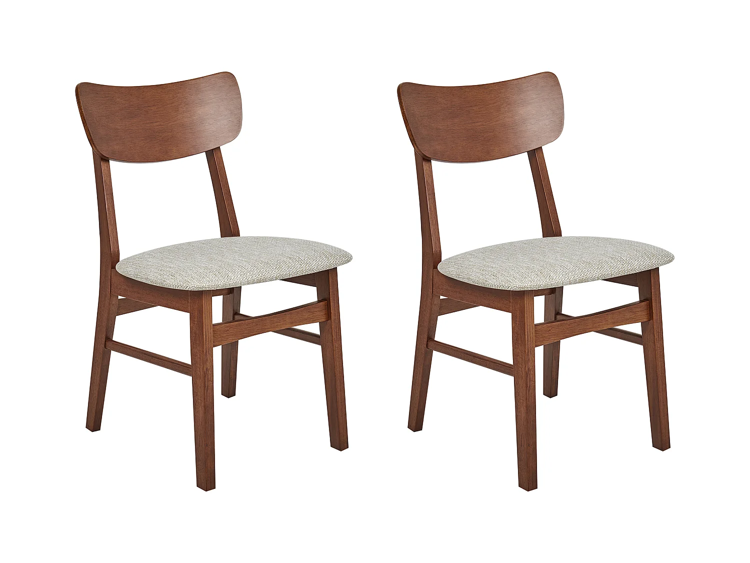 Lot de 2 chaises de salle à manger ANOKA Bois Marron/beige