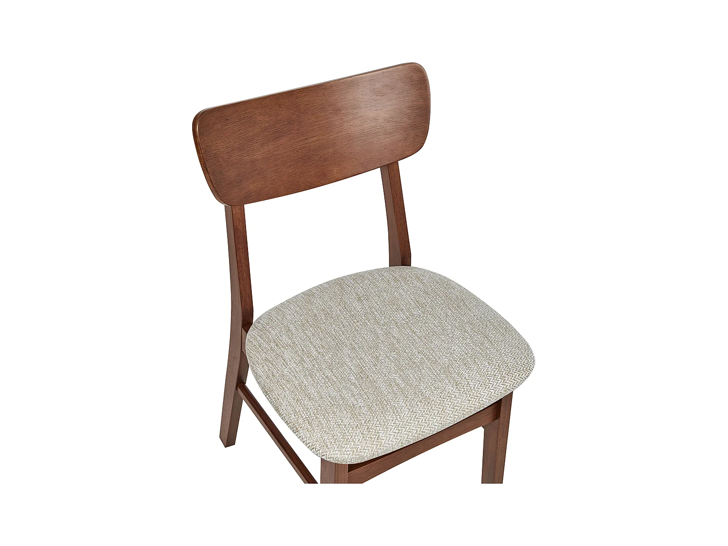 Esszimmerstühle 2er Set mit Stoffbezug in Taupe und dunklem Holzgestell Anoka