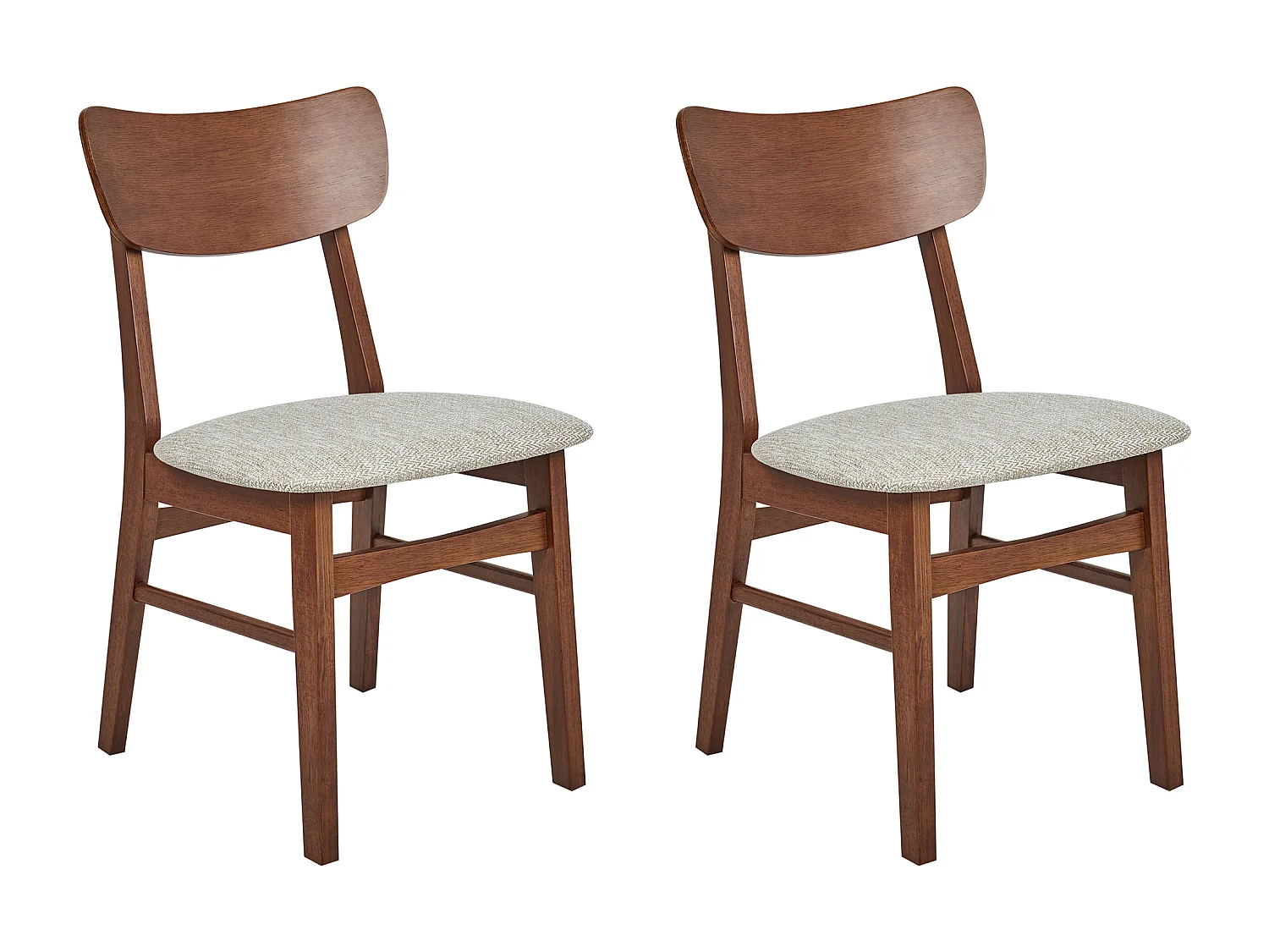 Lot de 2 chaises de salle à manger ANOKA Bois Marron/beige
