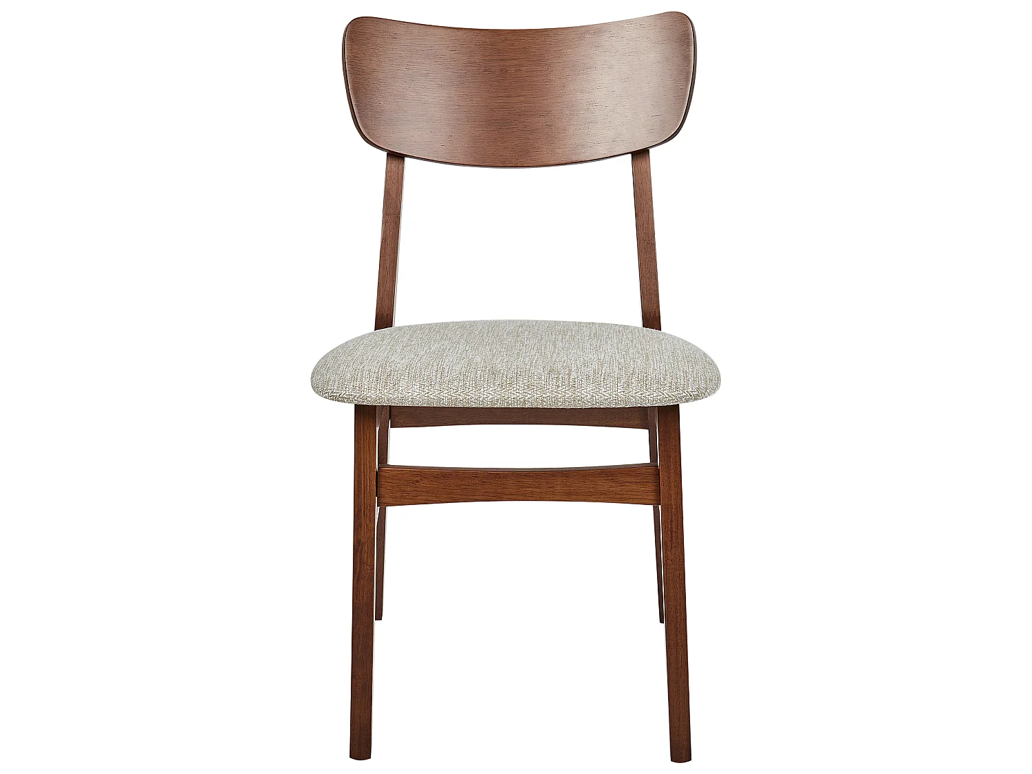 Set of 2 Dining Chairs ANOKA Wood Brown/ Beige