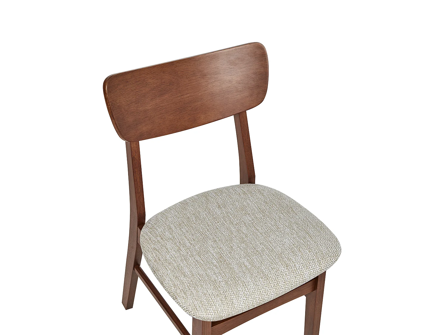 Set of 2 Dining Chairs ANOKA Wood Brown/ Beige