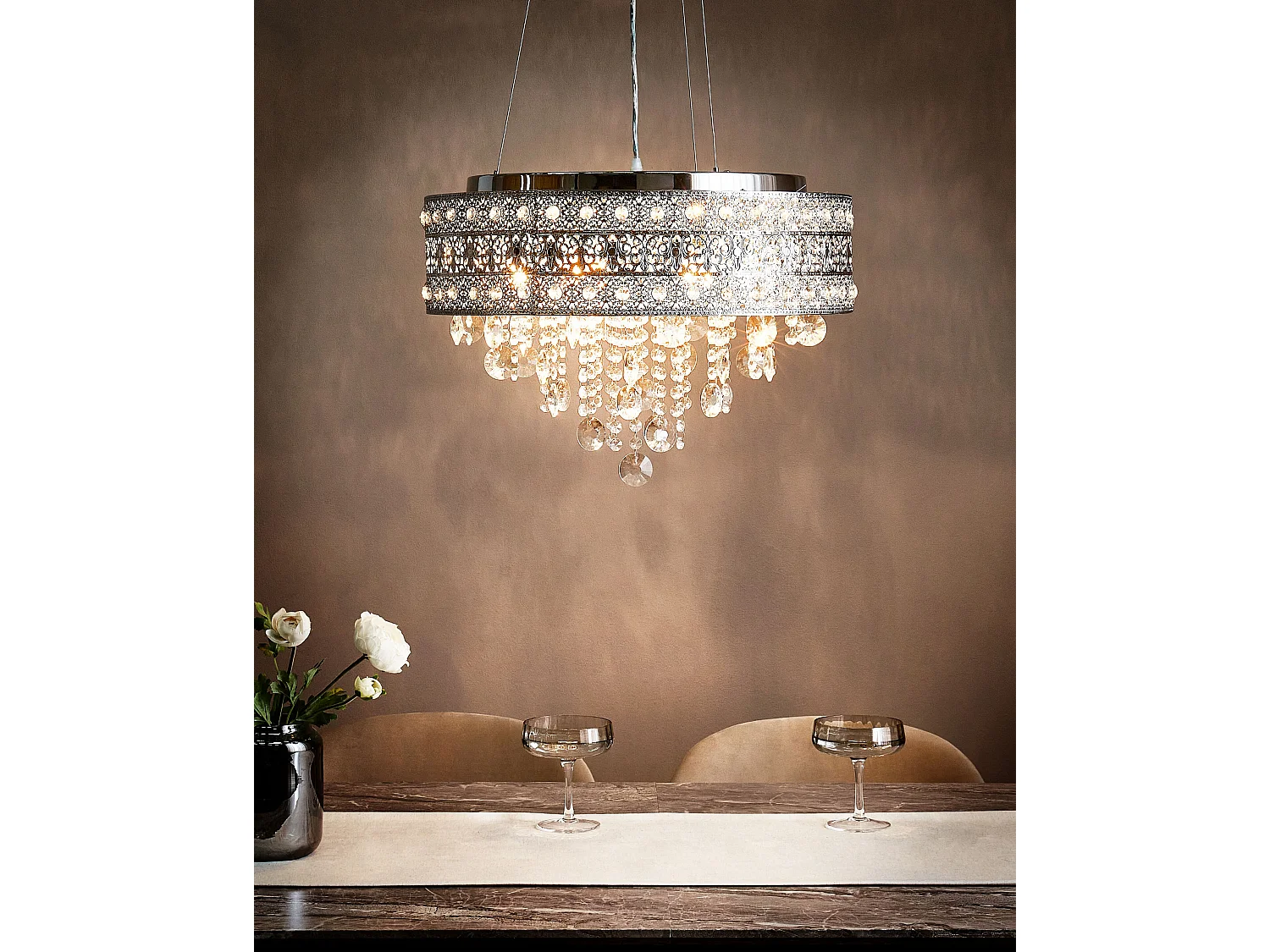 Lustre BARBEIRA Cristal Argenté