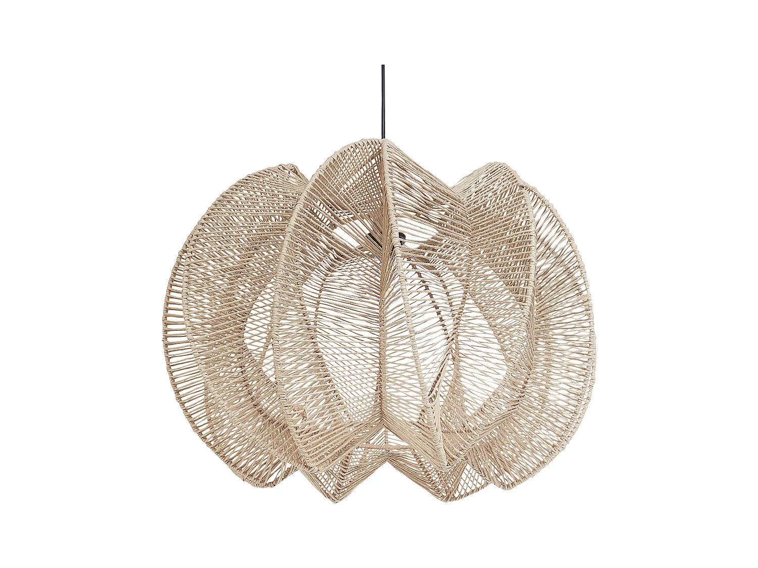 Lampe suspension MANINGA Corde en papier Marron clair