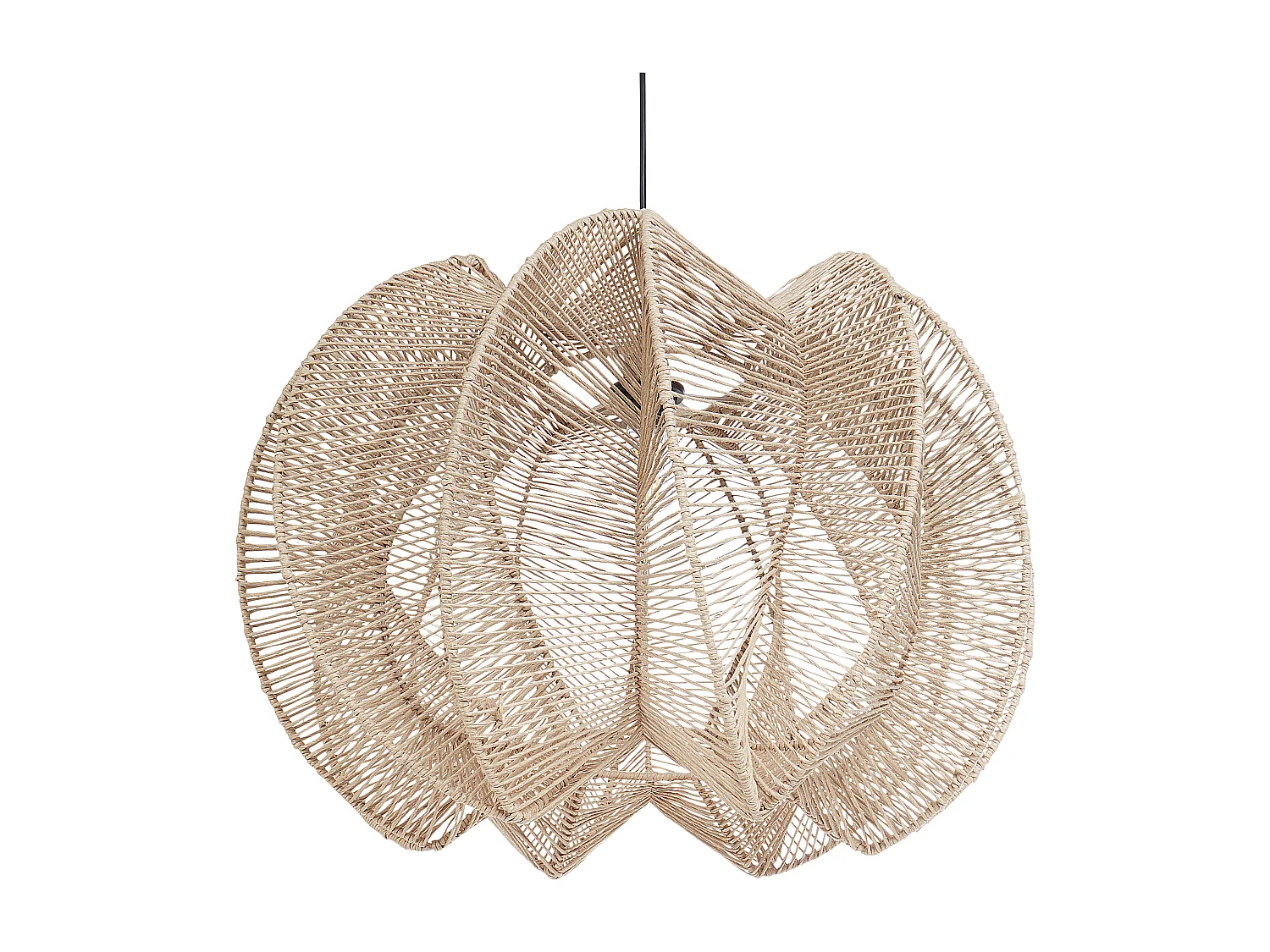 Lampe suspension MANINGA Corde en papier Marron clair
