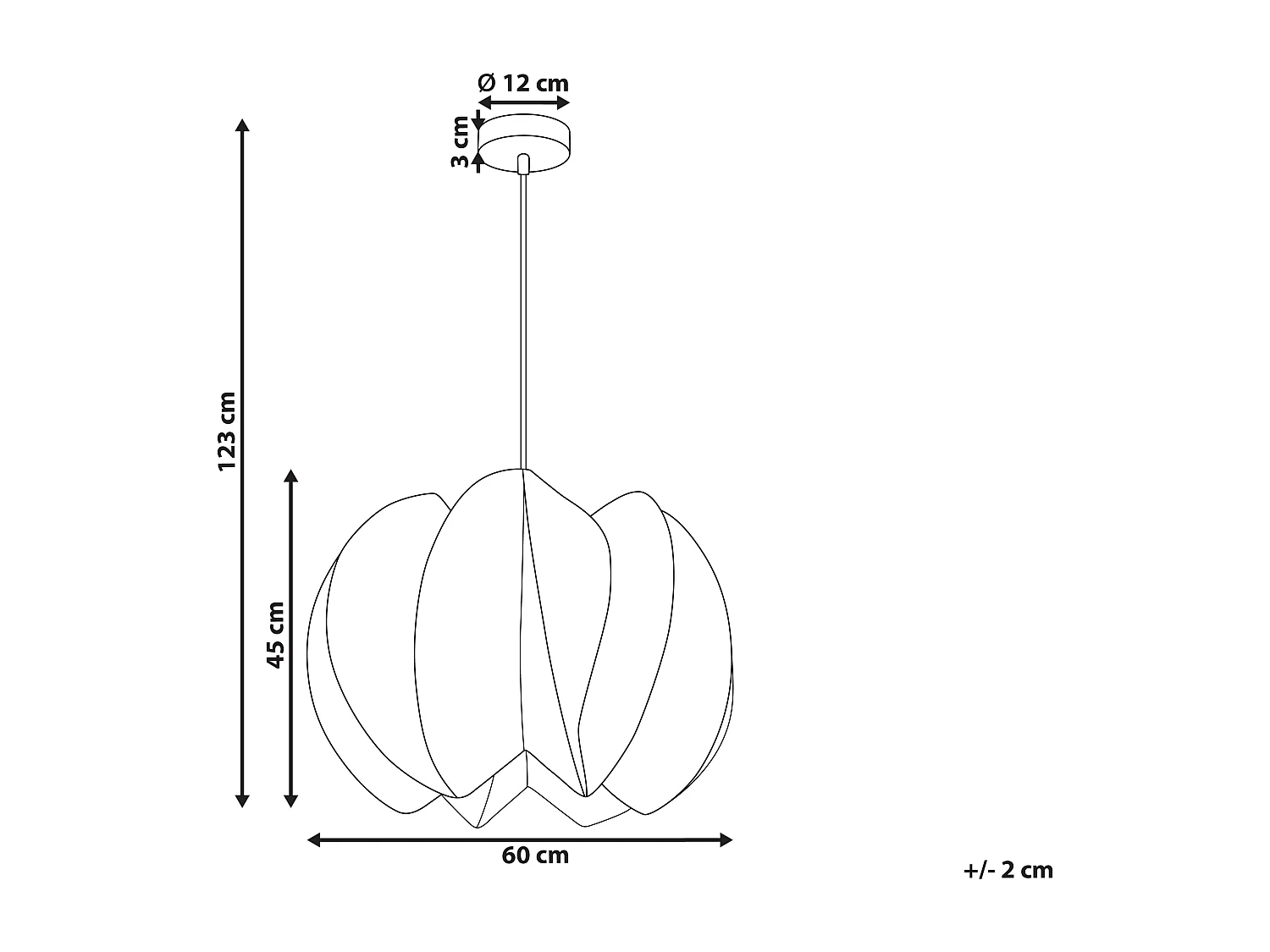 Lampe suspension MANINGA Corde en papier Marron clair