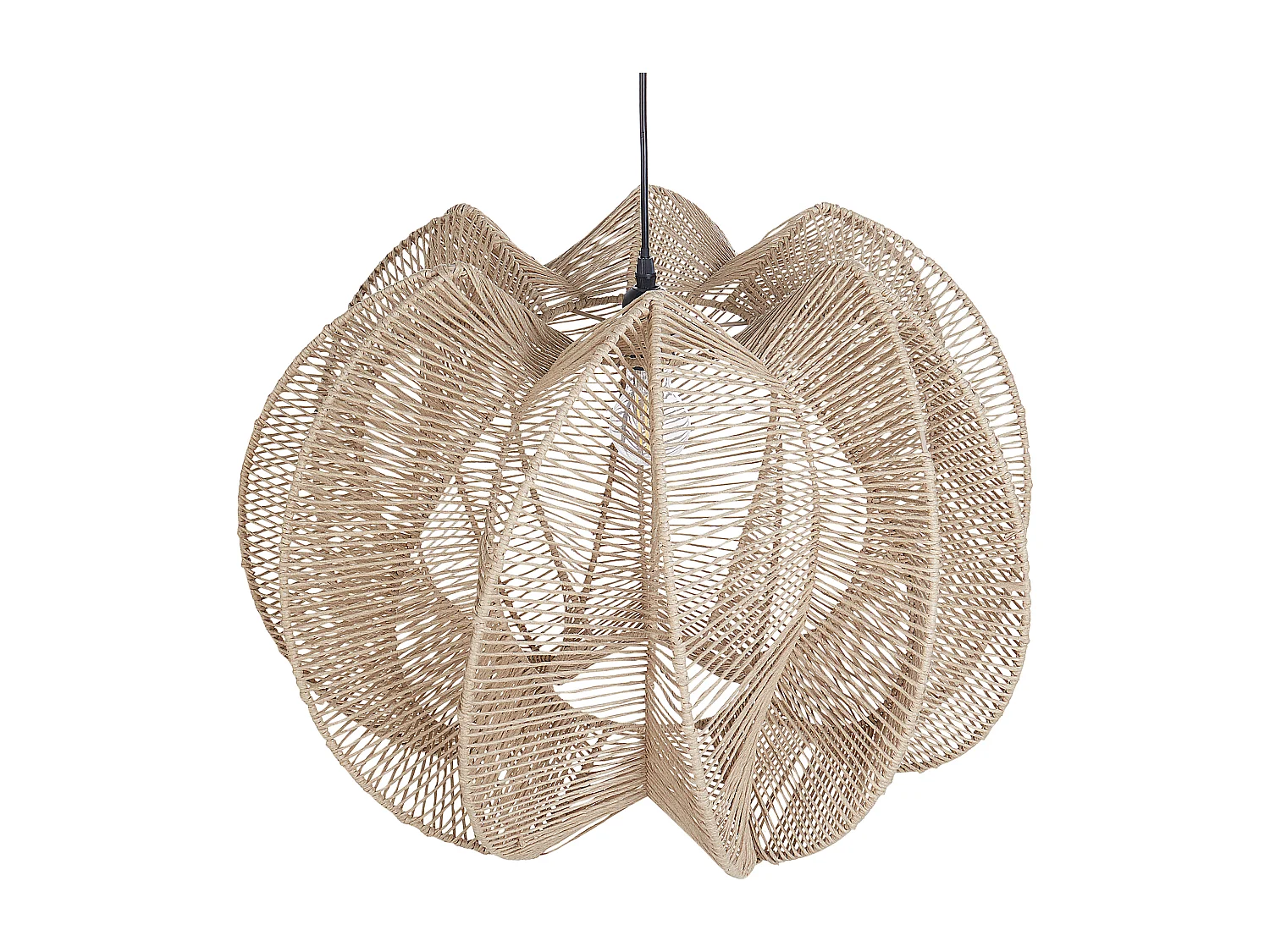 Lampe suspension MANINGA Corde en papier Marron clair