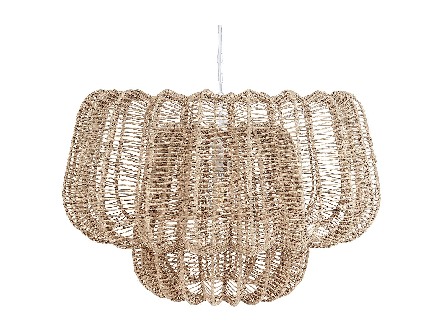 Lampe suspension SAISI Corde en papier Beige