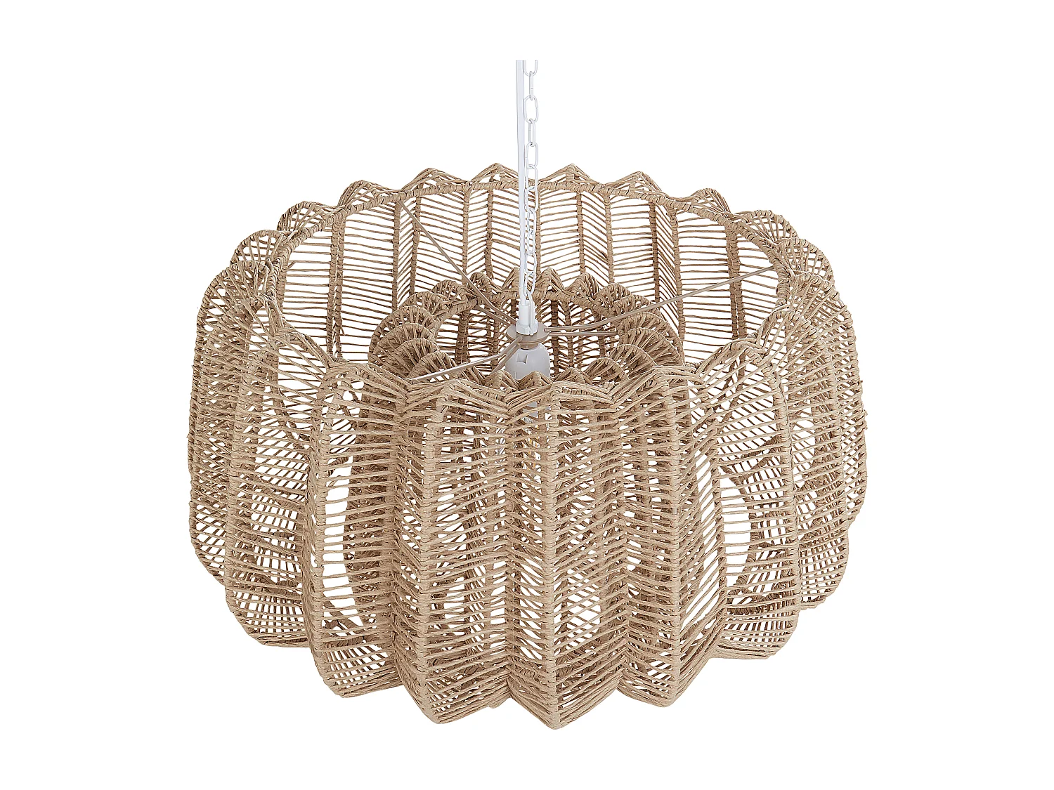 Lampe suspension SAISI Corde en papier Beige