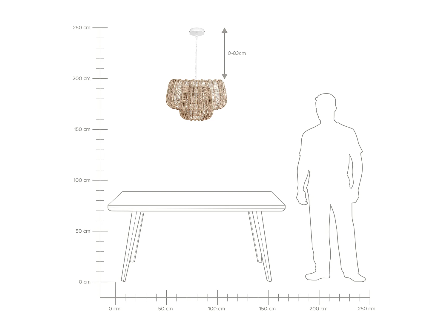 Lampe suspension SAISI Corde en papier Beige