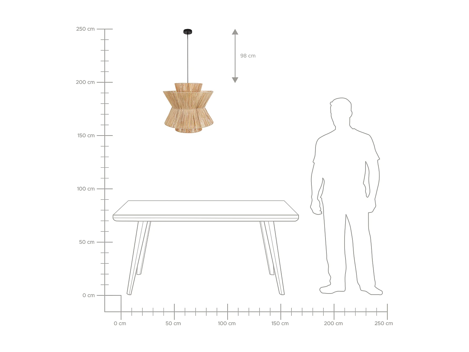 Lampe suspension TELAMBA Osier Naturel