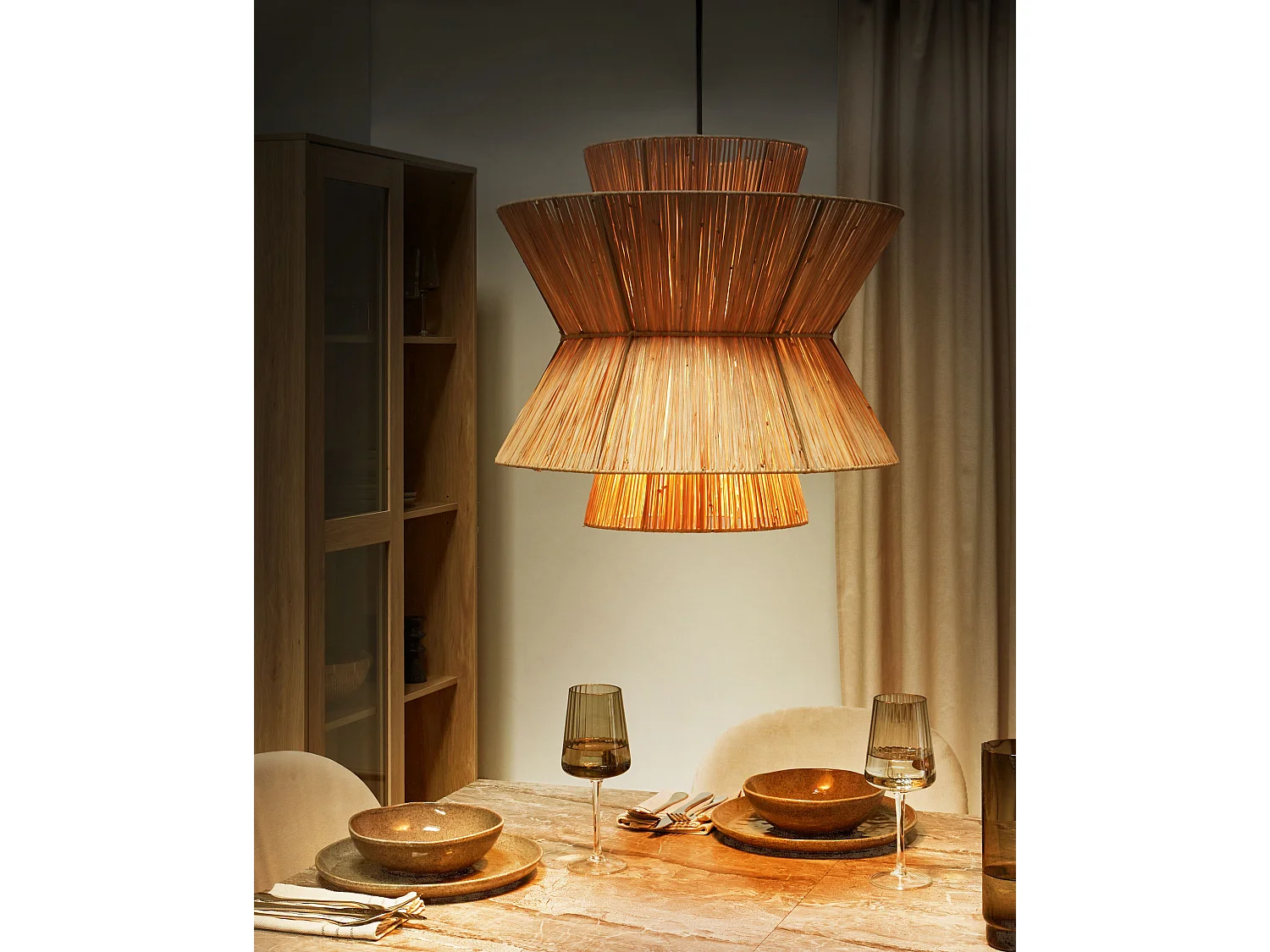 Lampe suspension TELAMBA Osier Naturel
