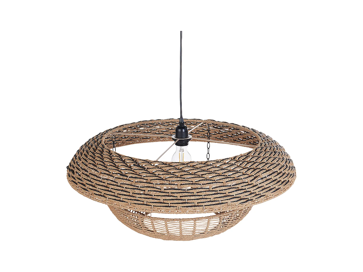 Hängelampe aus Papierseil natürlich Boho Stil modern Kidepo