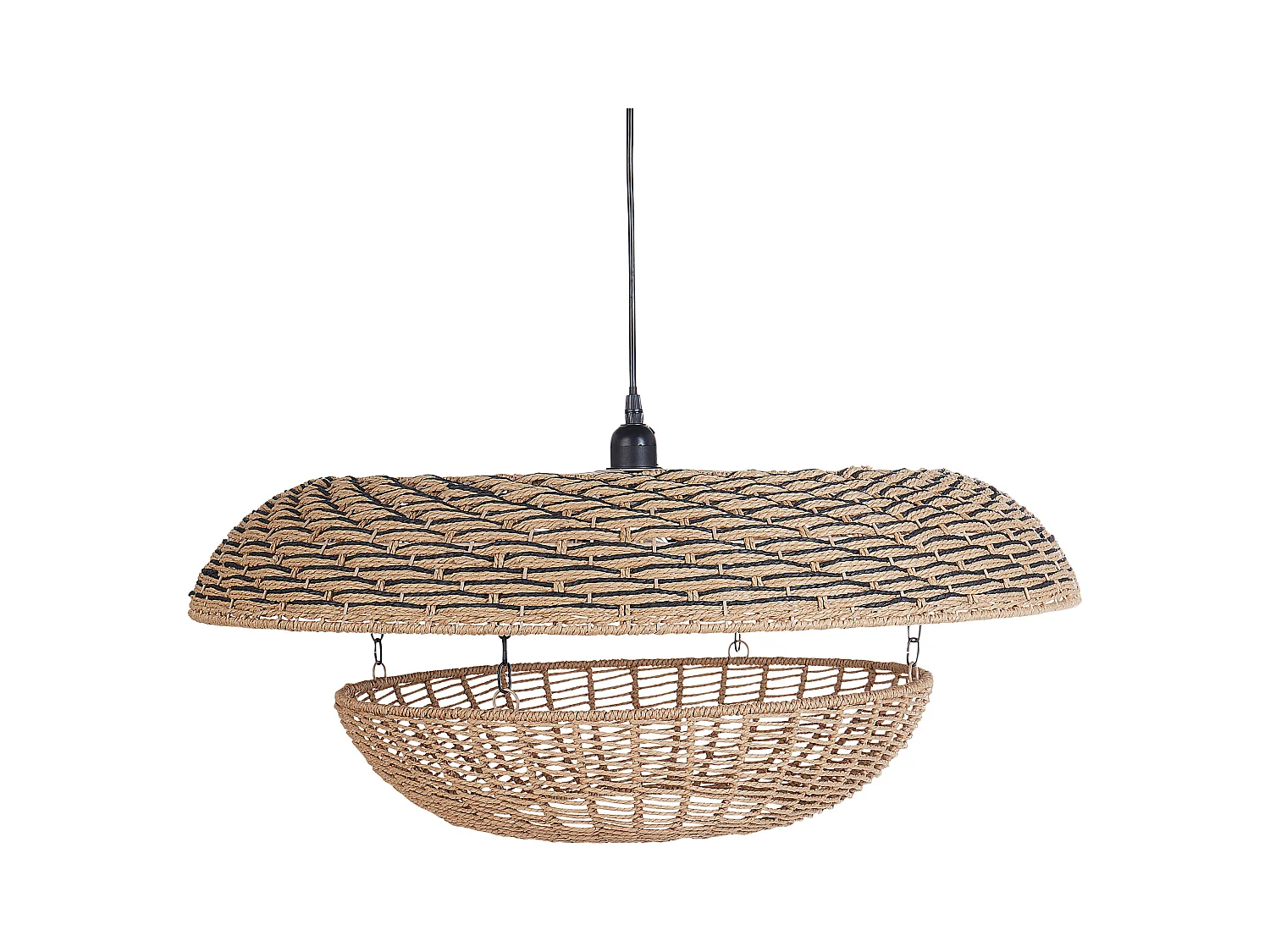 Lampe suspension KIDEPO Corde en papier Marron