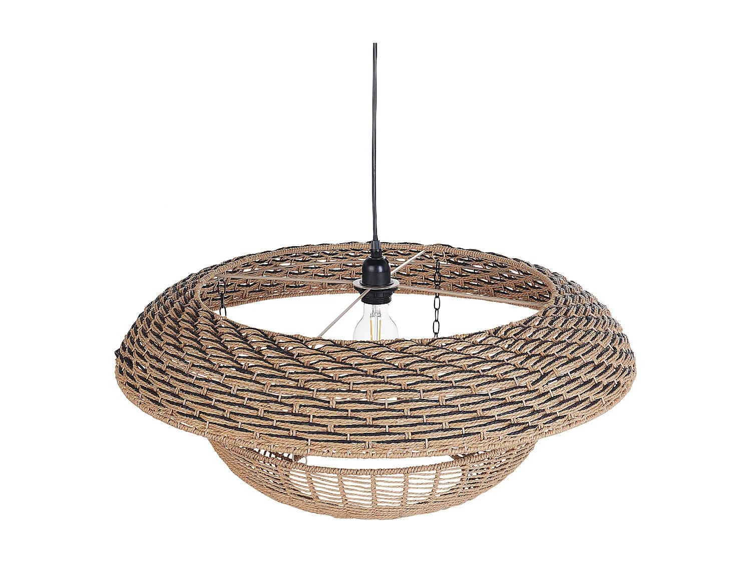 Lampa wisząca KIDEPO Papierowa plecionka Brązowy