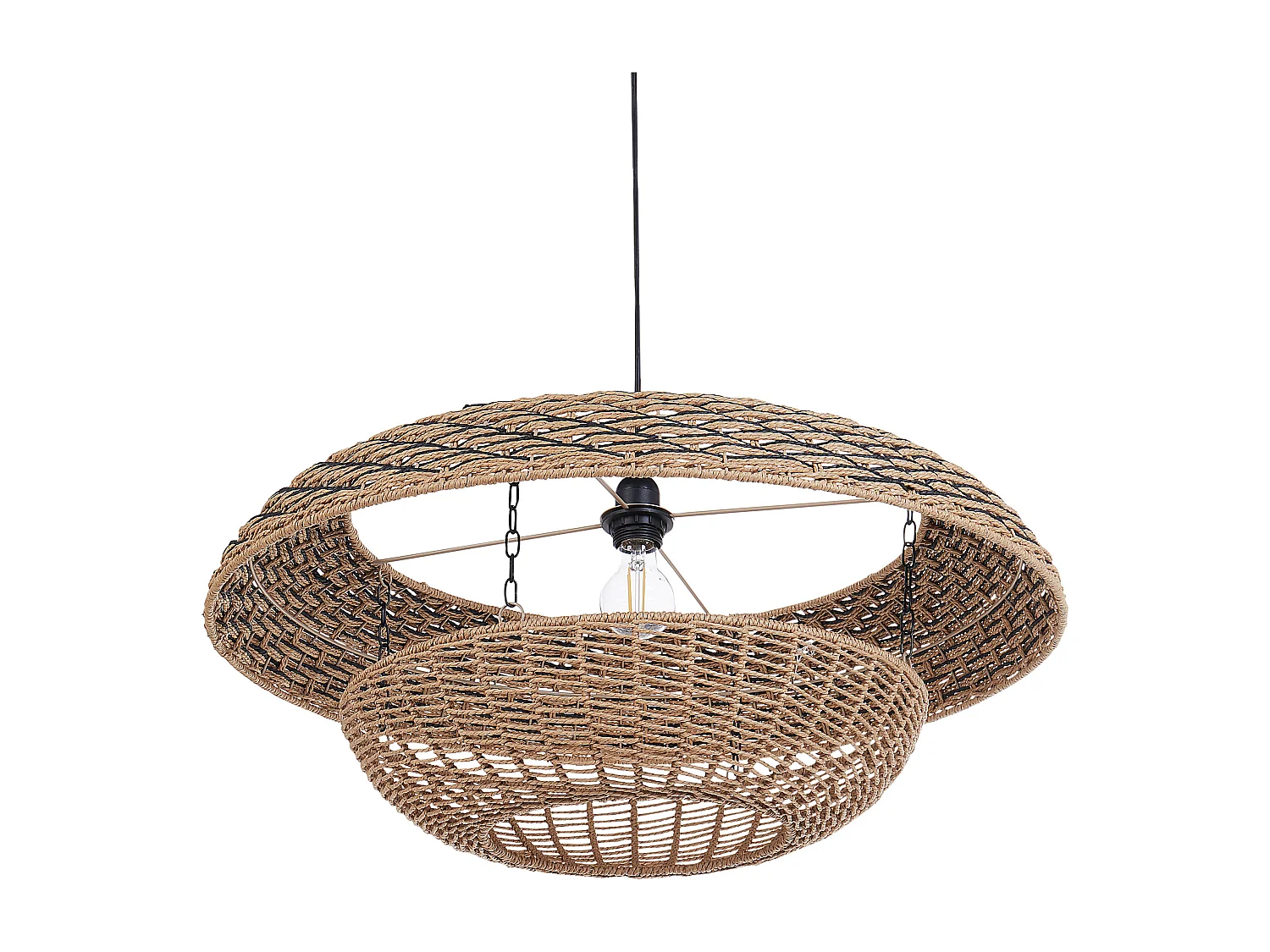 Lampa wisząca KIDEPO Papierowa plecionka Brązowy