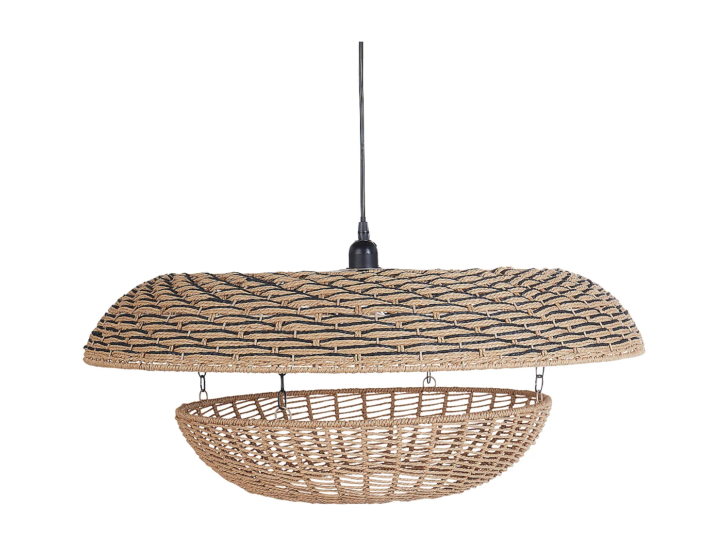 Lampe suspension KIDEPO Corde en papier Marron