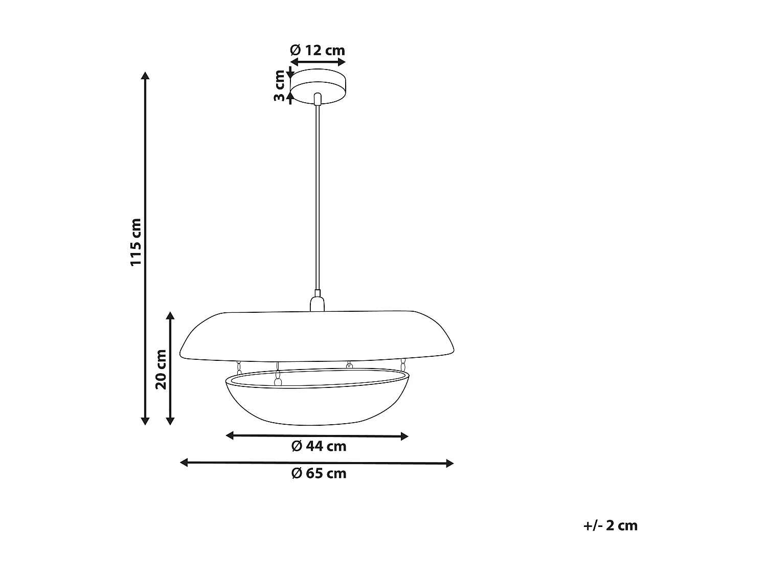 Lampe suspension KIDEPO Corde en papier Marron