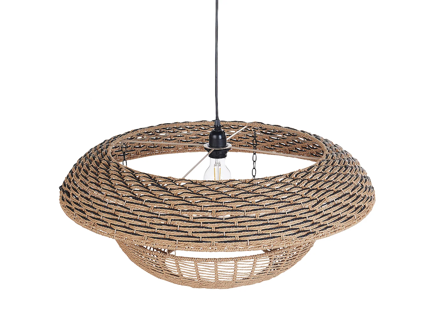 Lampe suspension KIDEPO Corde en papier Marron