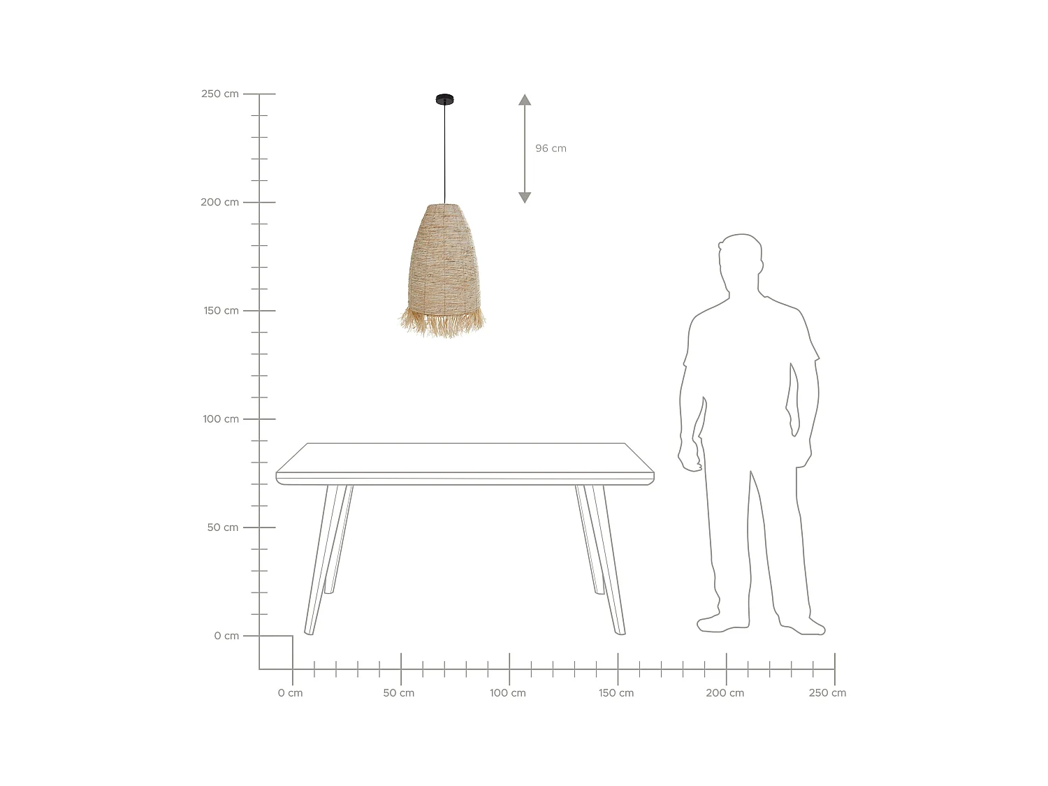 Candeeiro suspenso TUTONG Vime Natural