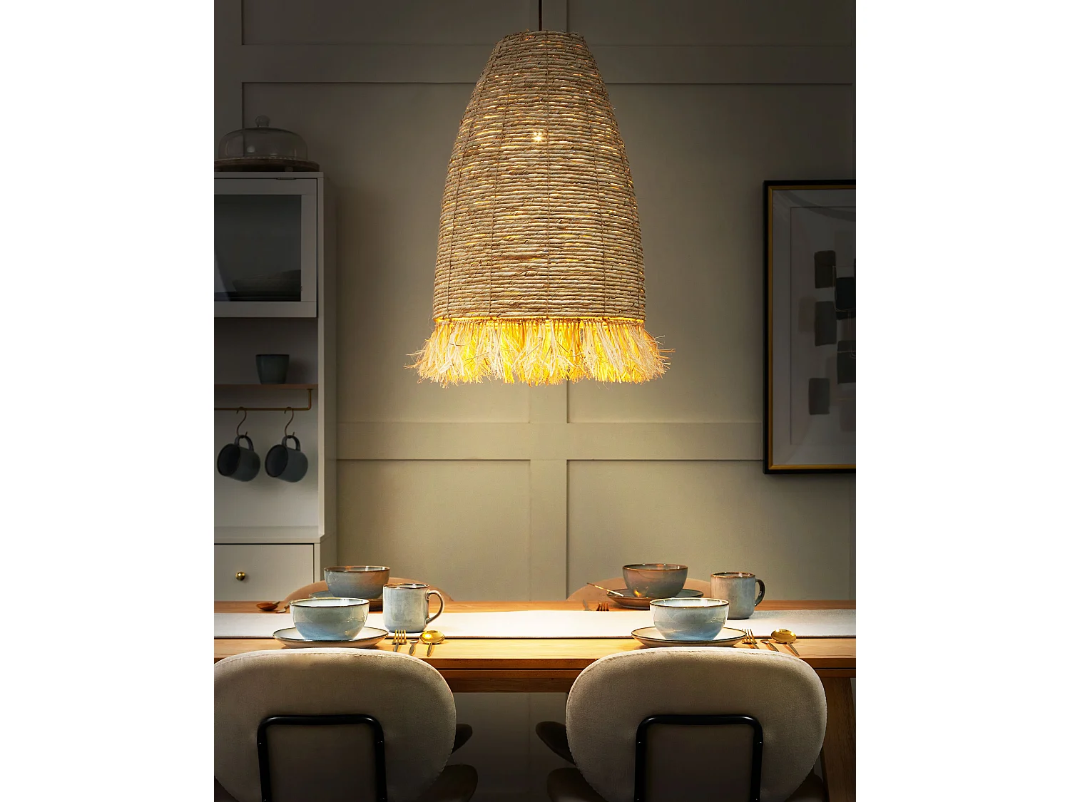 Lampe suspension TUTONG Osier Naturel