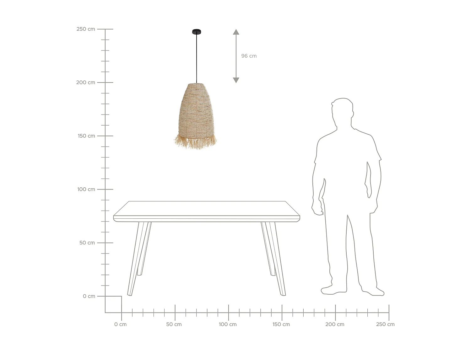 Lampe suspension TUTONG Osier Naturel