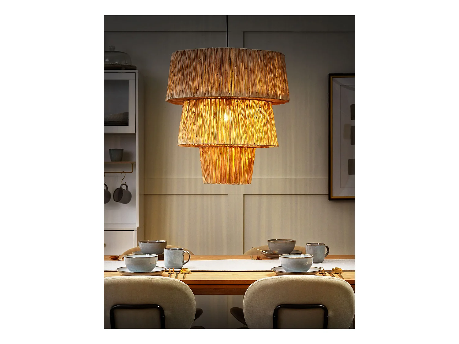 Lampe suspension PREMAT Osier Naturel