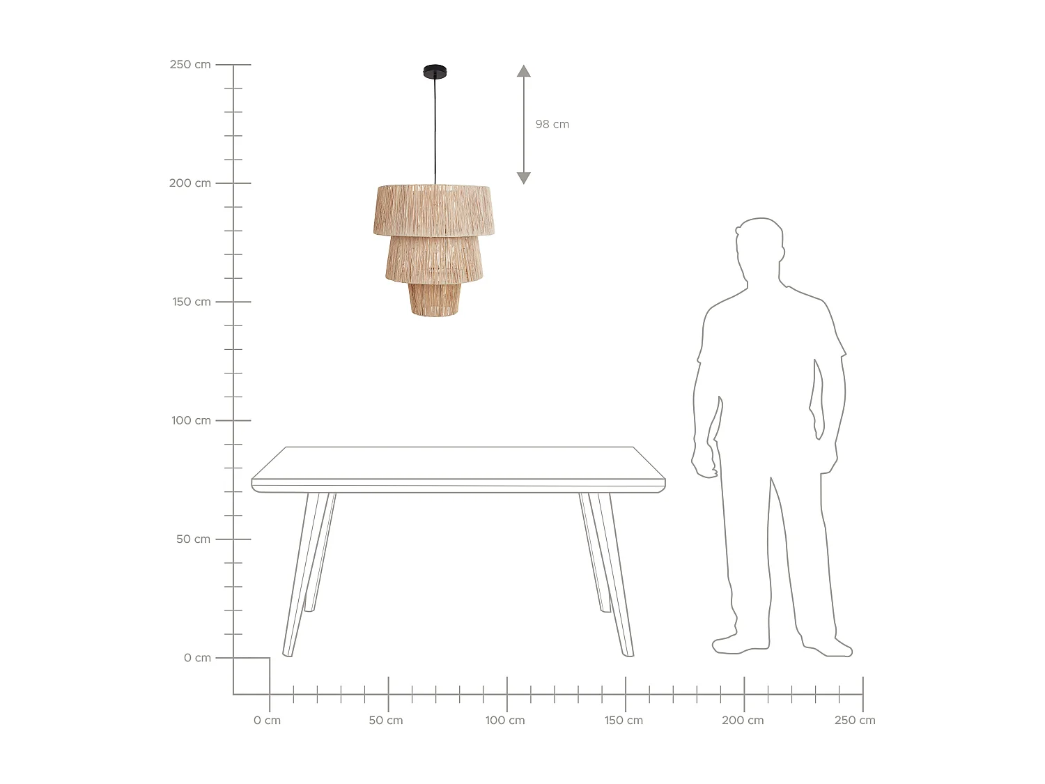 Candeeiro suspenso PREMAT Vime Natural