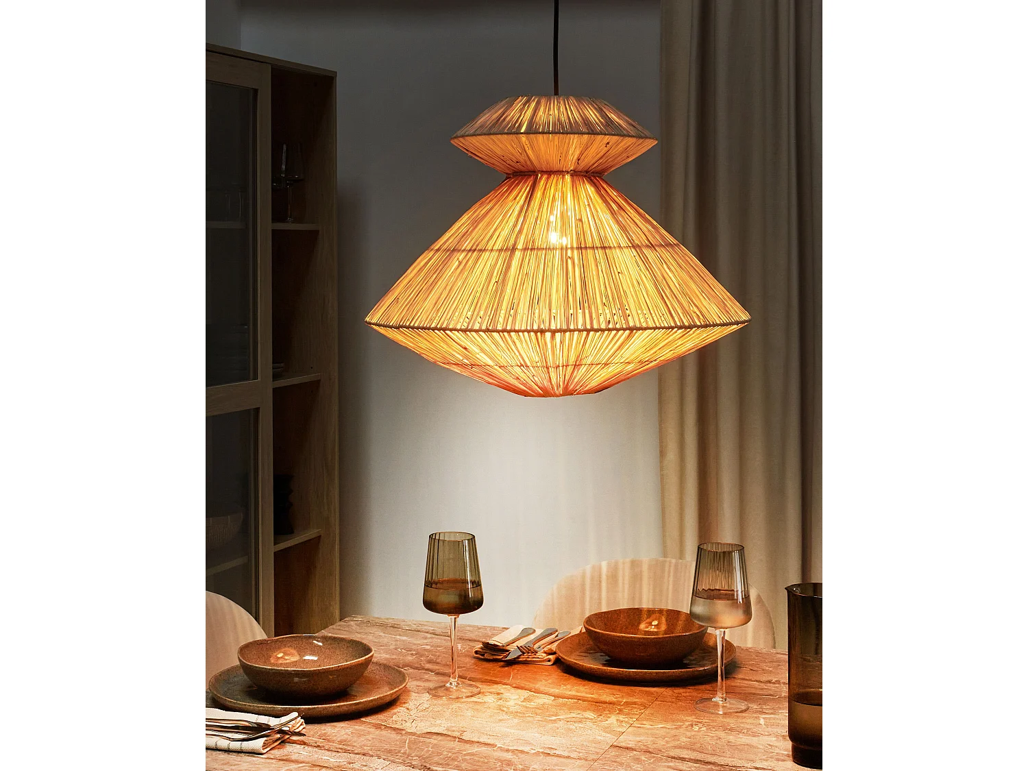 Lampe suspension KEDAYAN Osier Naturel
