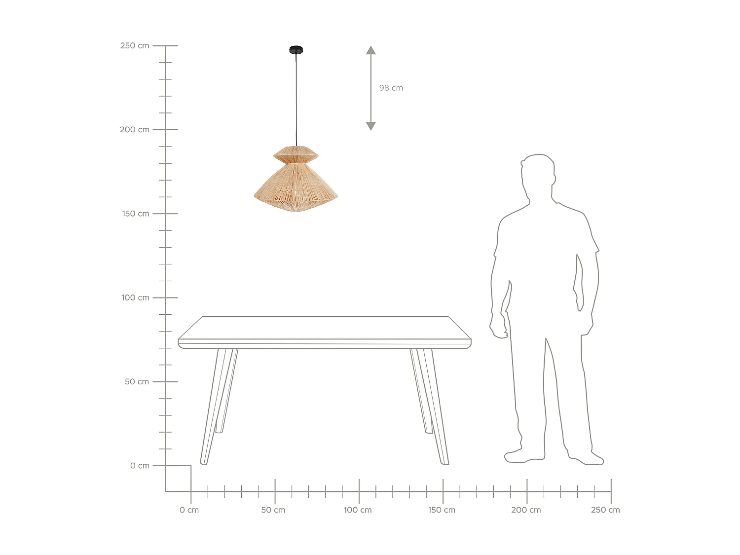 Lampadario KEDAYAN Vimini Naturale