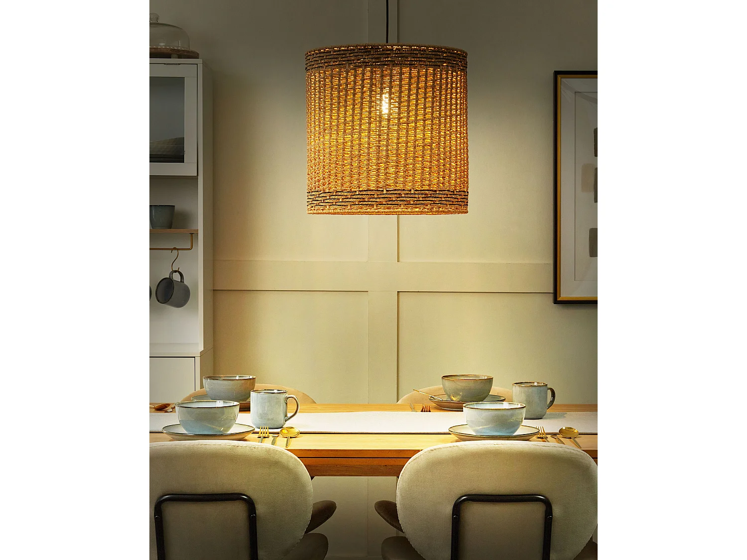 Hanglamp LUAPULA Papier touw Natuurlijk