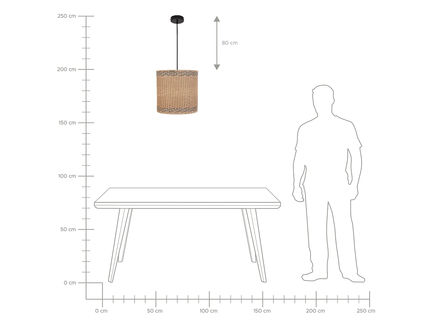 Lampe suspension LUAPULA Corde en papier Naturel