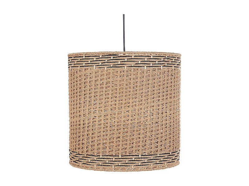 Hängelampe aus Papierseil natürlich Boho Stil Trommelform modern Luapula