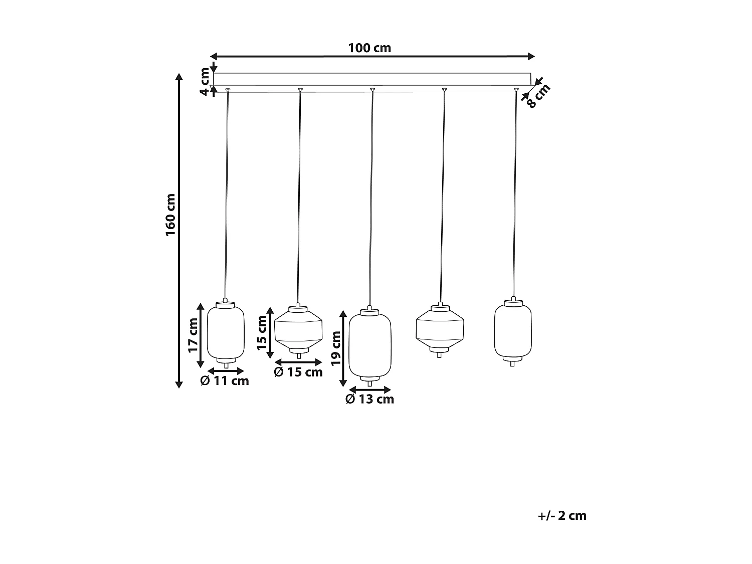 LED hanglamp SULLANE LED Glas Multicolor