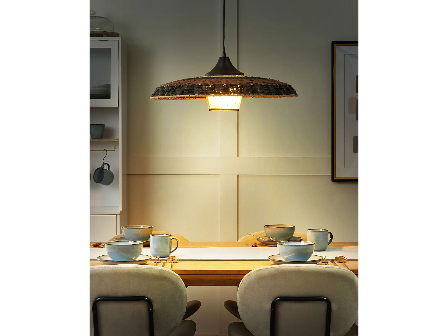 Lampe suspension CUANDO Osier Multicolore