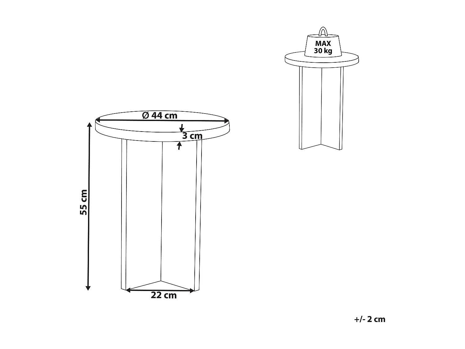 Table d'appoint STANTON Marron clair