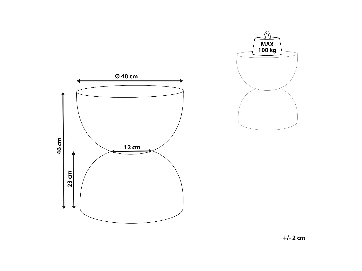 Table d'appoint CAORIA Terrazzo blanc