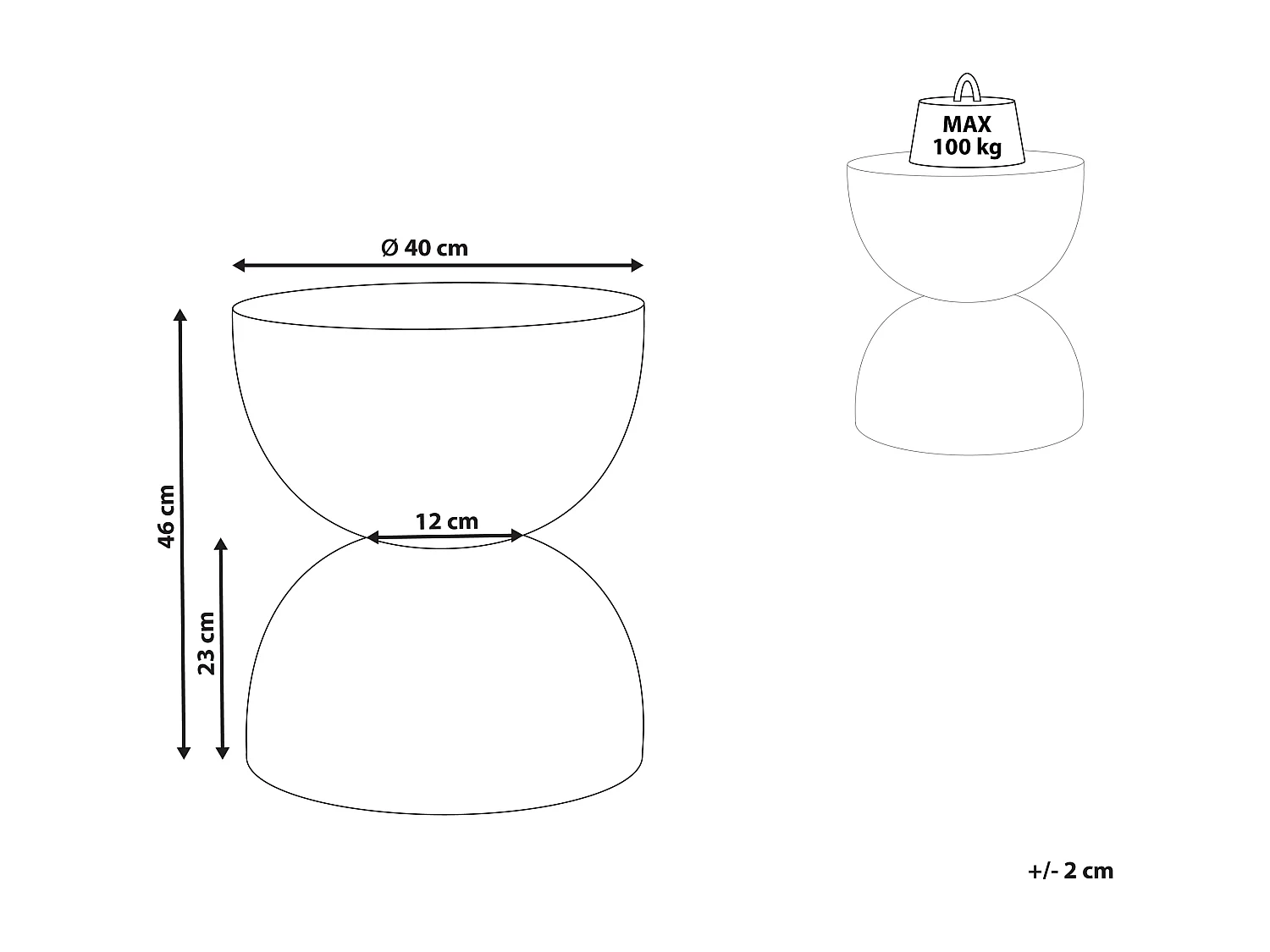Table d'appoint CAORIA Terrazzo blanc