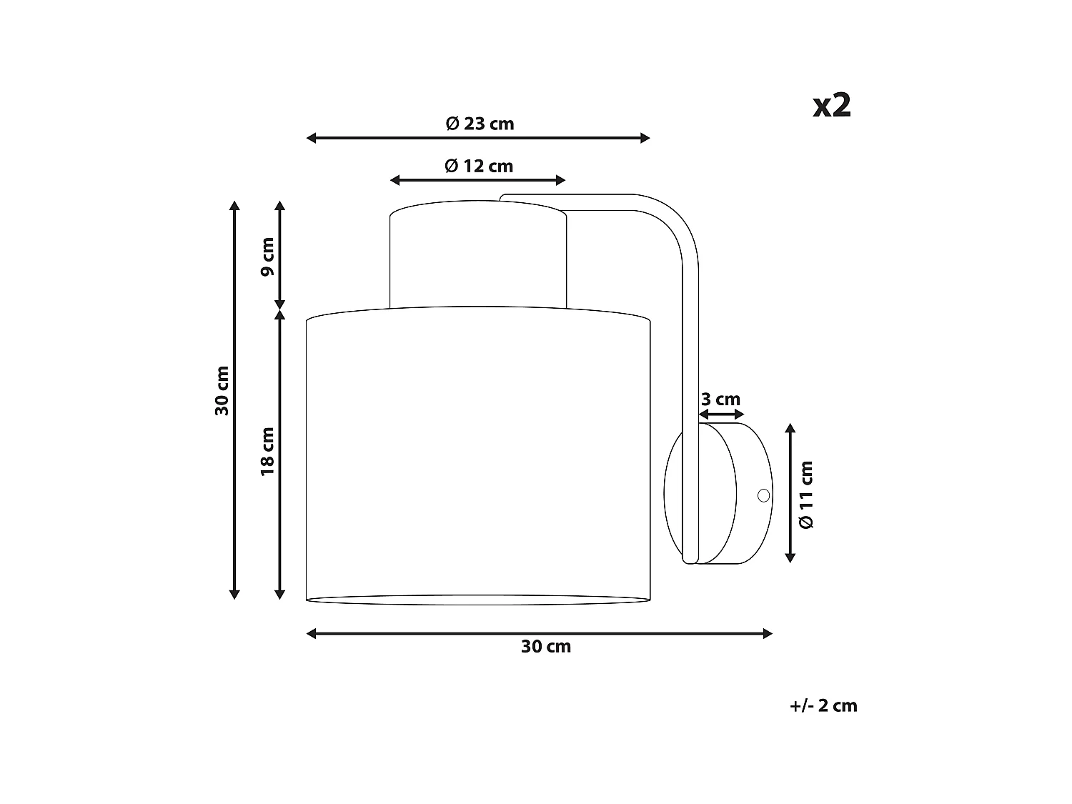 Set van 2 wandlampen SHINFA Wicker Natuurlijk