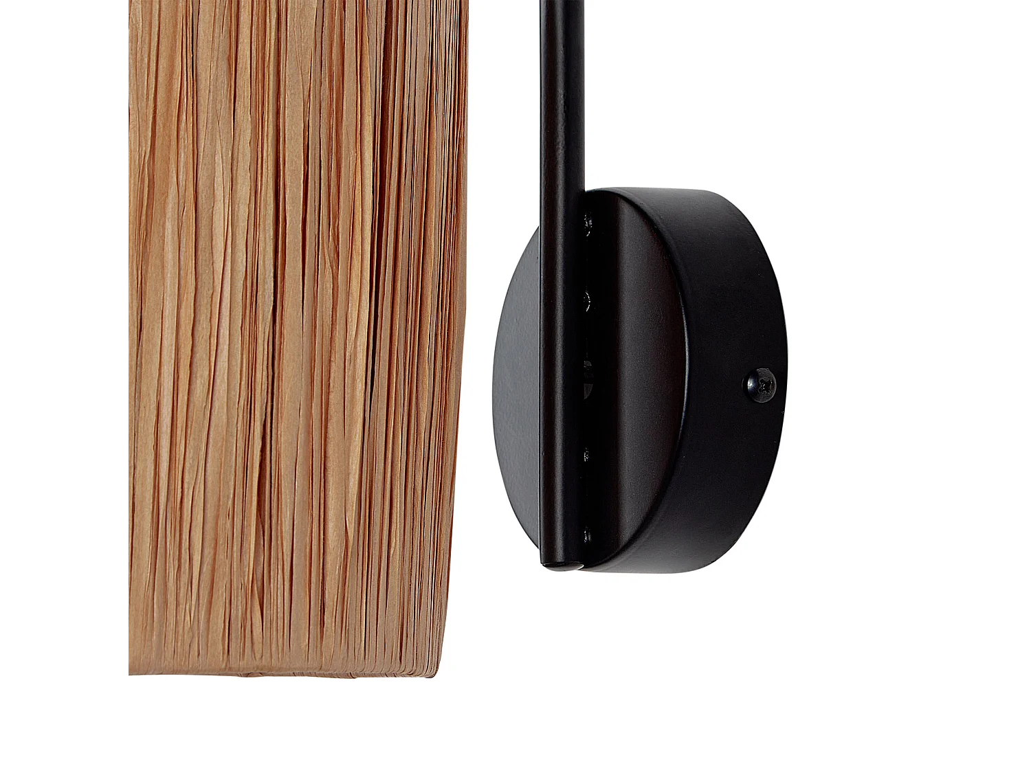 Wandleuchte Papierschirm natürlich / schwarz 1-flammig 2er Set Boho-Stil Shinfa