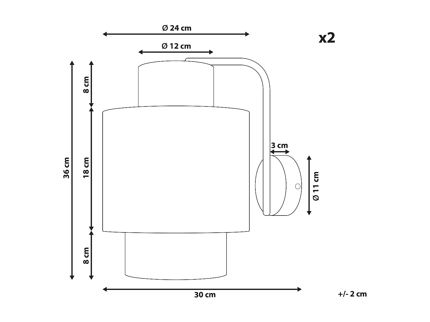 Set van 2 wandlampen JAMMA Papier touw Natuurlijk