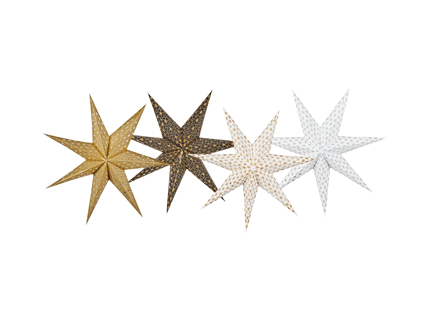 Lot de 4 décorations suspendues LED TRISUL Étoile 60 cm Multicolore