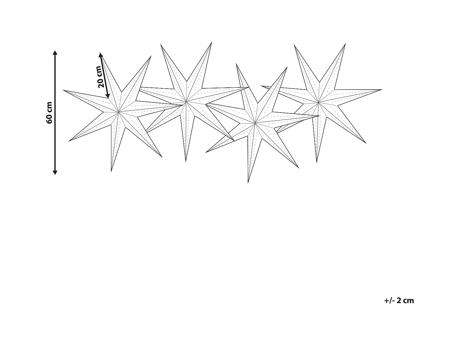 Set di 4 stelle decorative a LED multicolore 60 cm TRISUL