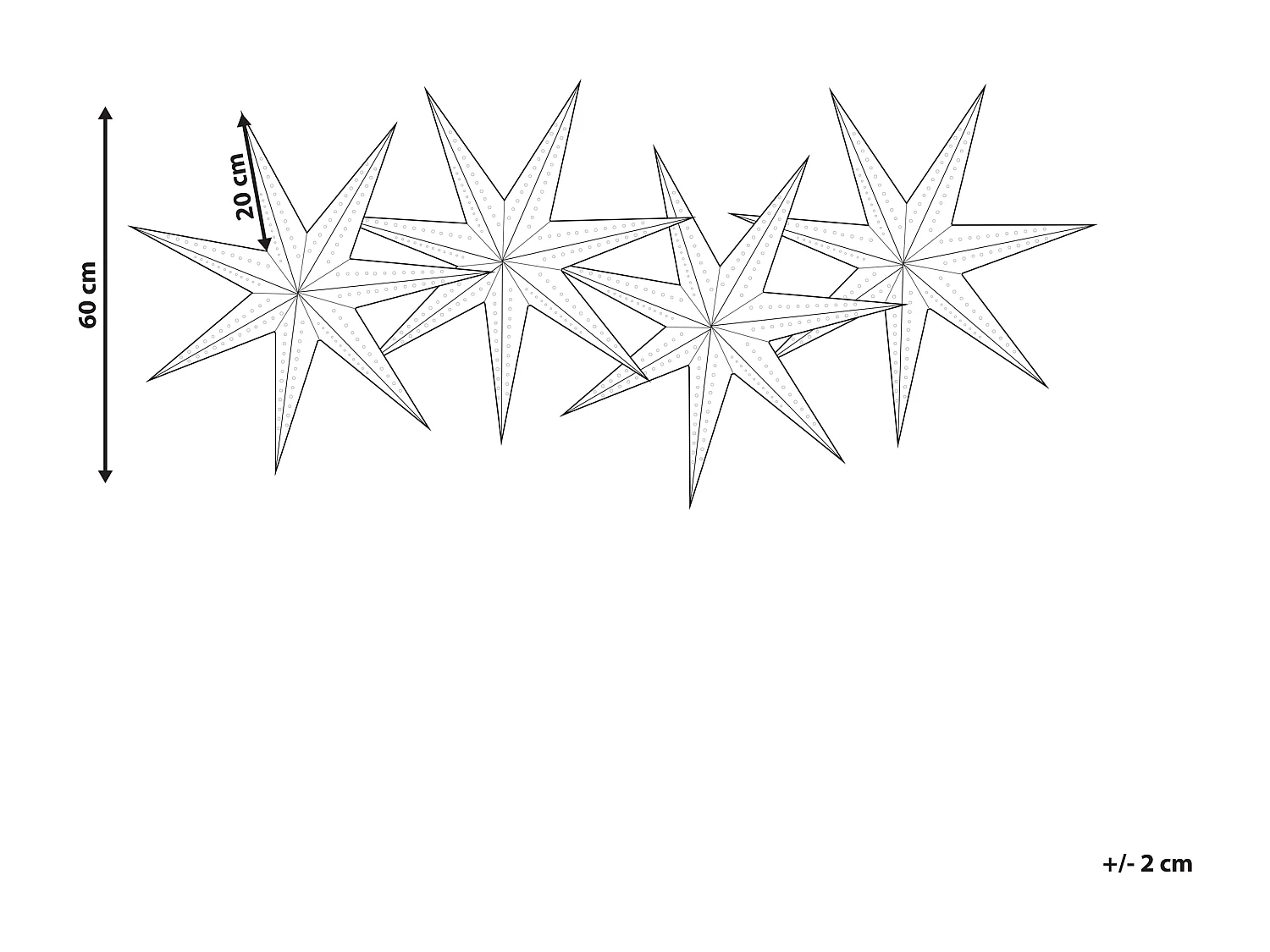 LED-Weihnachtsdekoration zum Aufhängen 4 Sterne aus Papier handgemacht mehrfarbig Kamet