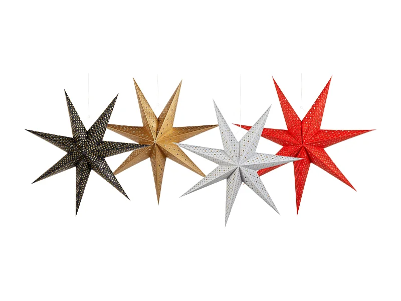 Conjunto de 4 estrellas decorativas colgantes LED 60 cm multicolor KAMET