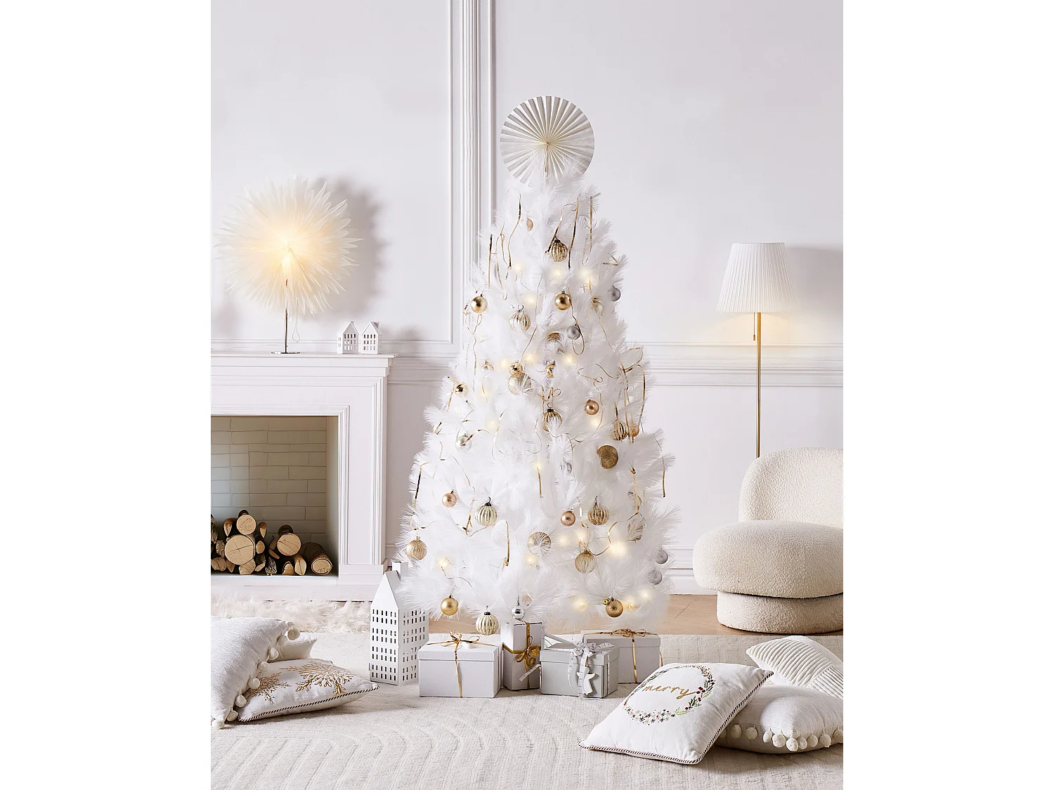Sapin de Noël artificiel TALBOT 180 cm Blanc