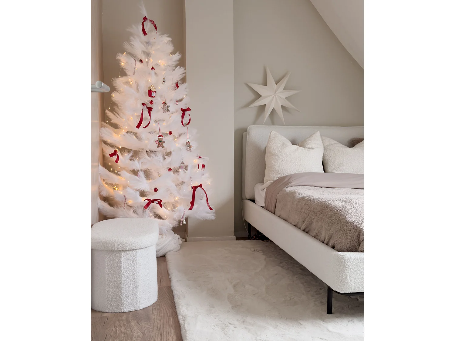Sapin de Noël 180 cm blanc TALBOT