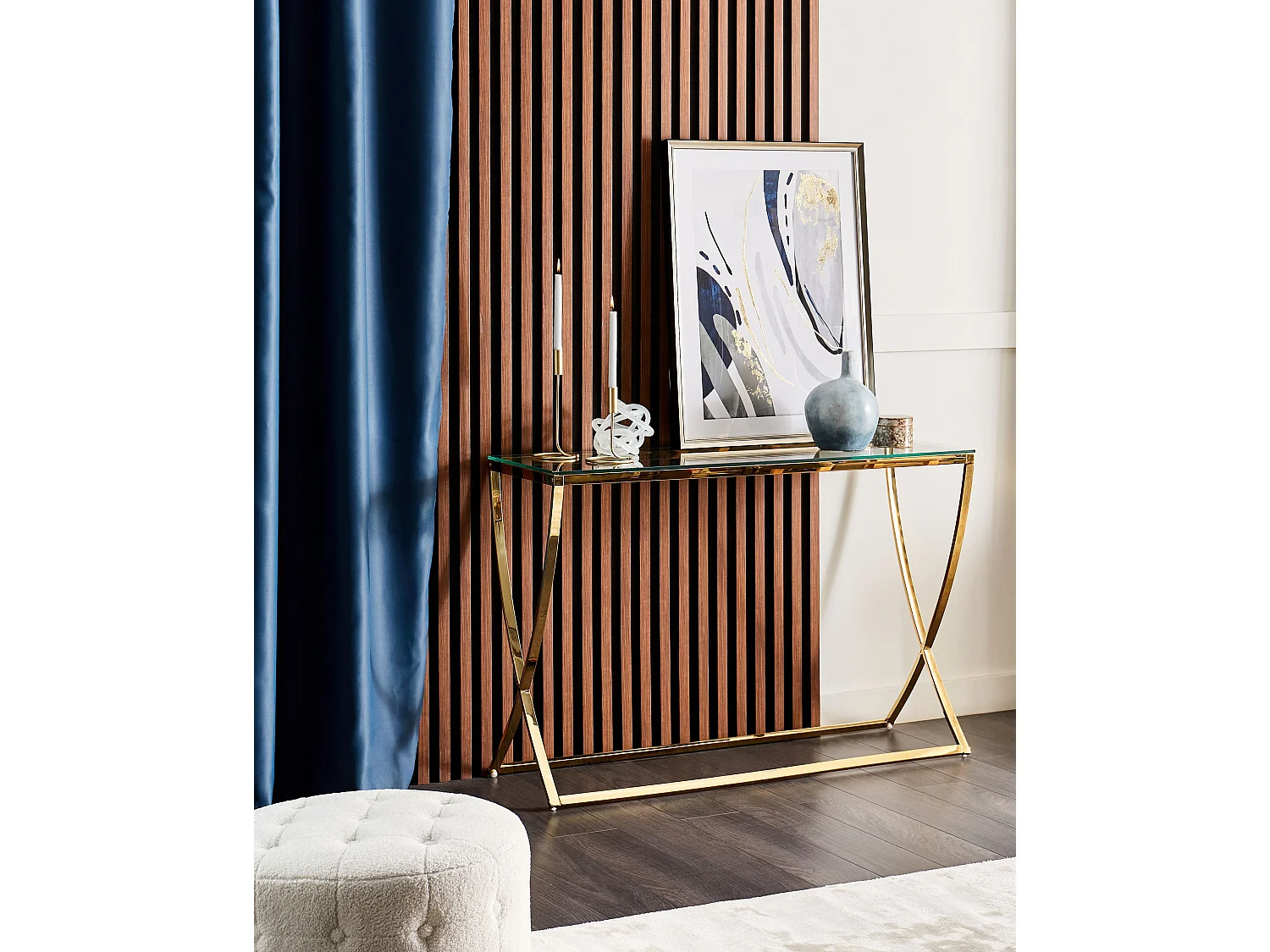 Consoletafel RINGGOLD Veiligheidsglas Goud