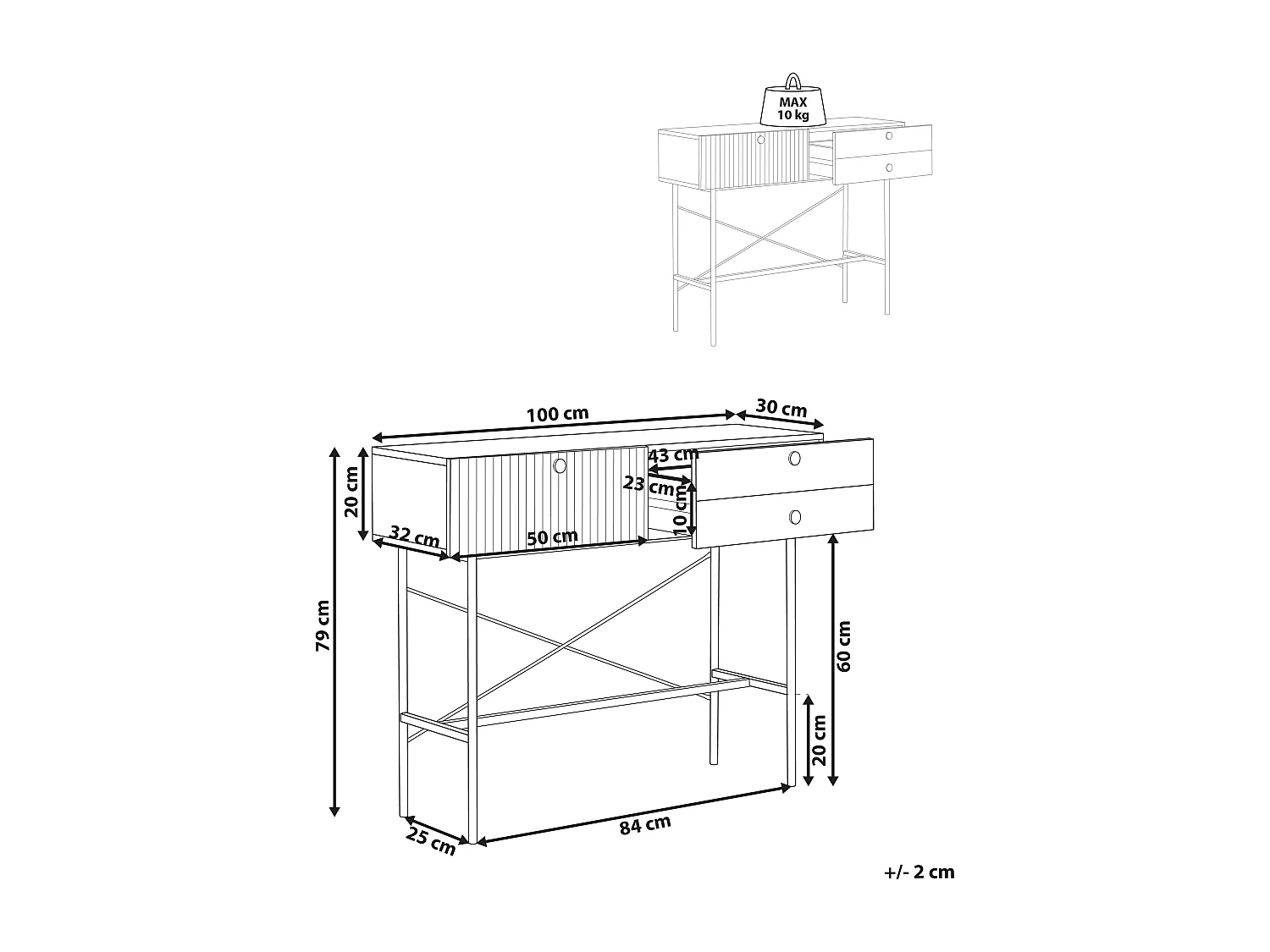 Consoletafel COVENTRY Zwart